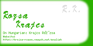 rozsa krajcs business card